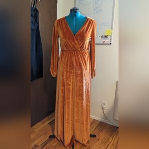 Baltic Born Sadie Ginger Velvet maxi dress, size L